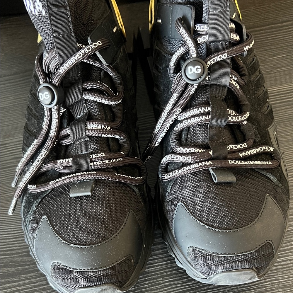 Dolce & Gabbana Black and Yellow High-Top Sneakers - Picture 4 of 4